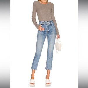 Agolde Riley High Rise Straight Crop in Endless. Size 25